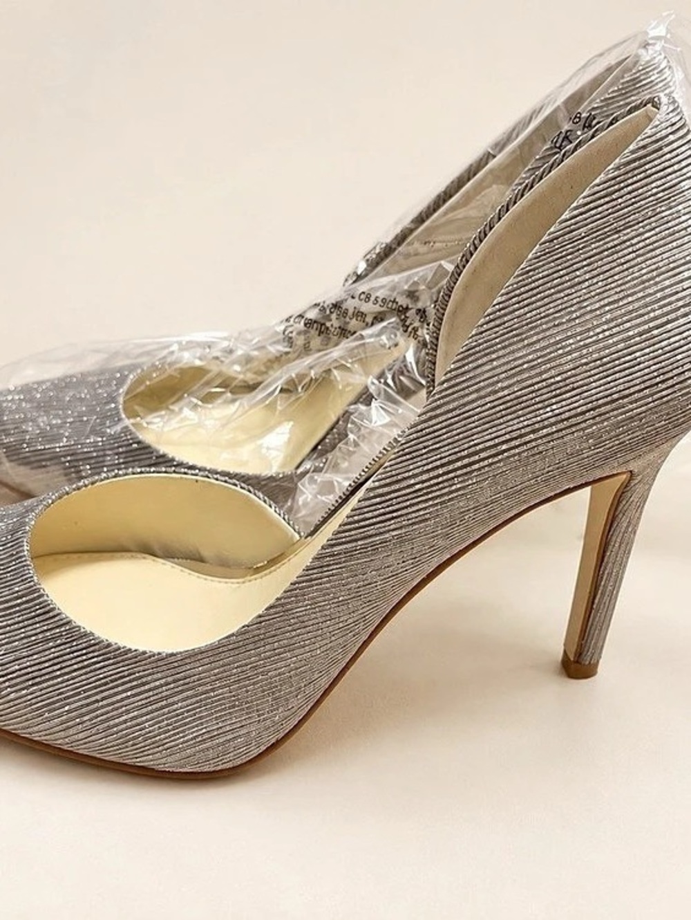 Jessica Simpson Prizma D'Orsay Pump Silver Pointed-Toe Heels US 8M